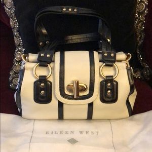 Eileen West - black & white leather purse